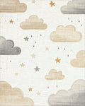 Neutral Clouds And Stars Collection Rug - Cutout View