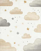 Neutral Clouds And Stars Collection Rug - Cutout View