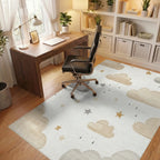 Neutral Clouds And Stars Collection Rug - Office View