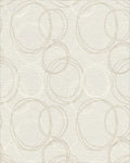 Neutral Cream Scribbled Circles Rug - Cutout View