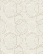 Neutral Cream Scribbled Circles Rug - Cutout View