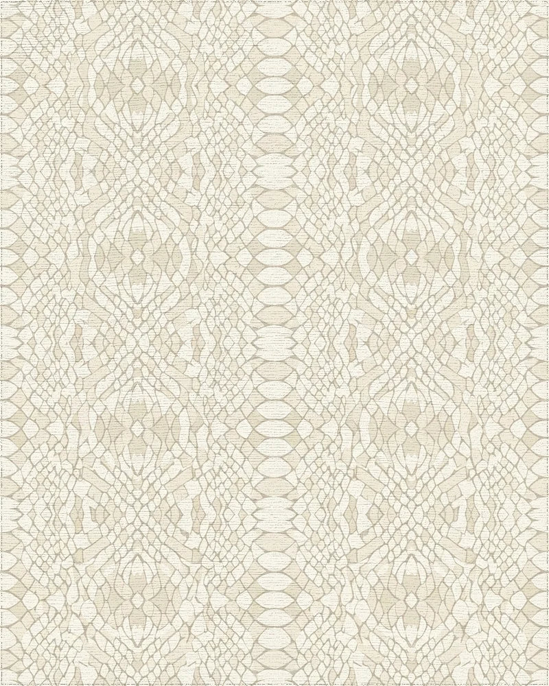 Neutral Cream Snake Skin Texture Rug - Cutout View
