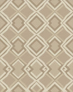 Neutral Earth Tone Diamond Geo Rug - Cutout View