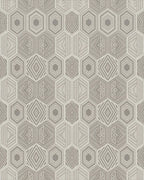 Neutral Geometric Hexagon Interlocking Rug - Cutout View