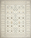 Neutral Geometric Lattice Border Rug - Cutout View