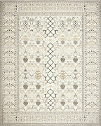 Neutral Geometric Lattice Border Rug - Cutout View