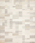 Neutral Geometric Patchwork Blocks Rug - Cutout View