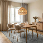 Neutral Gray Vintage Damask Medallion Rug Dining Room View