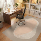 Neutral Organic Flowing Waves Rug Office View