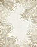 Neutral Palm Leaf Border Accent Rug - Cutout View