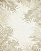 Neutral Palm Leaf Border Accent Rug - Cutout View