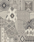 Neutral Patchwork Geometric Diamond Feather Rug - Cutout View
