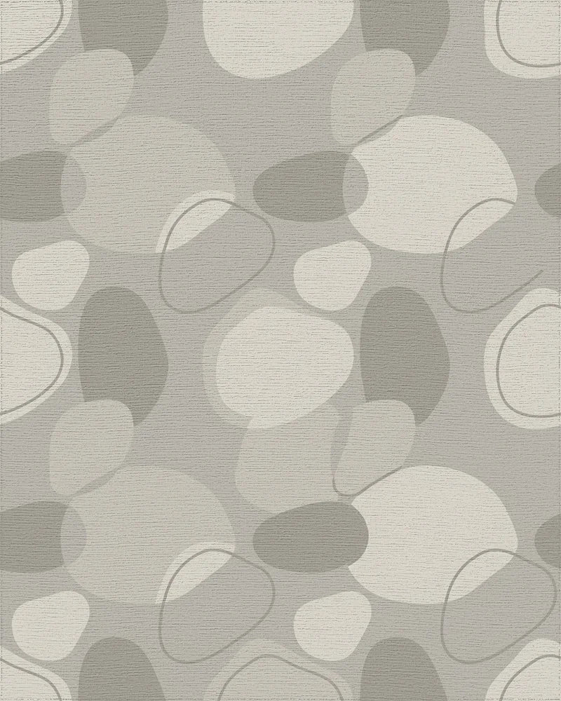 Neutral Pebble Organic Overlay Rug - Cutout View