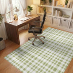 Neutral Simple Plaid Pattern Rug Office View