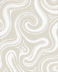 Neutral Swirling Ribbon Pattern Rug - Cutout View