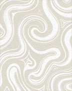 Neutral Swirling Ribbon Pattern Rug - Cutout View