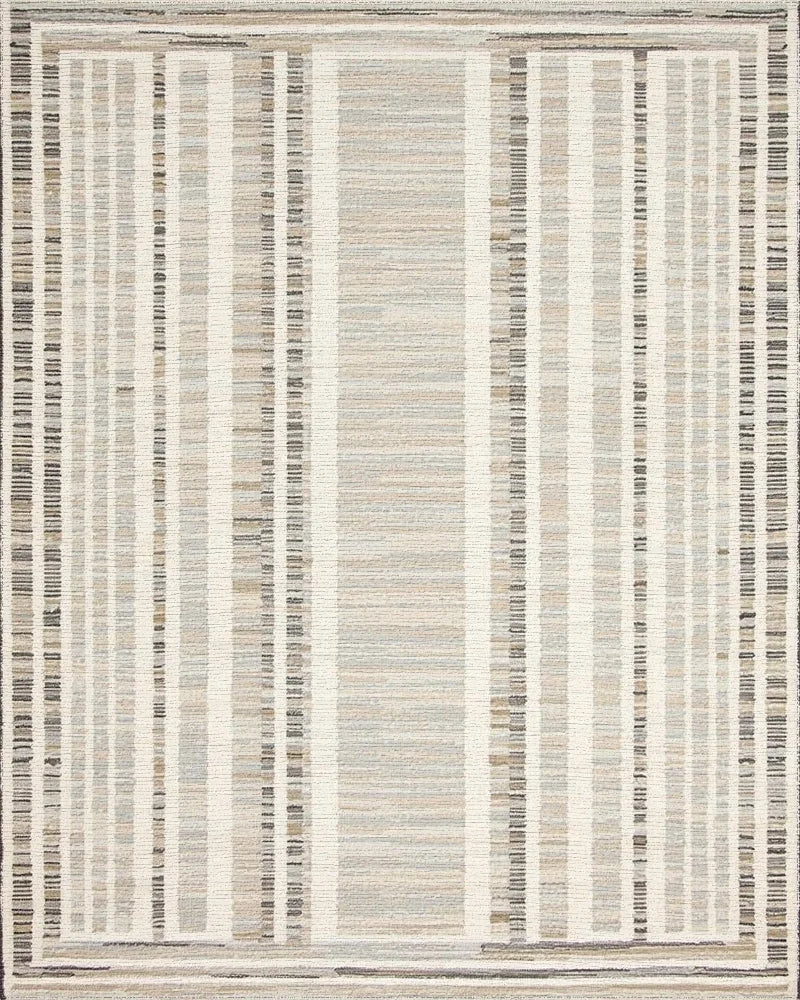 Neutral Tonal Vertical Stripe Rug - Cutout View