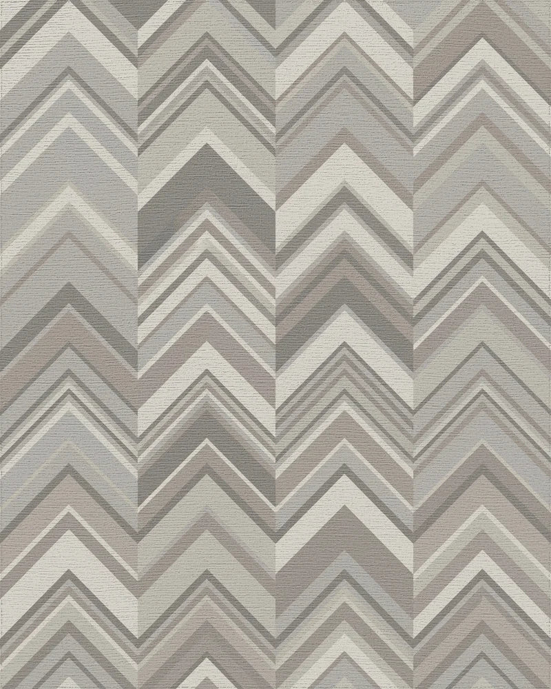 Neutral Tone Chevron Stripe Rug - Cutout View