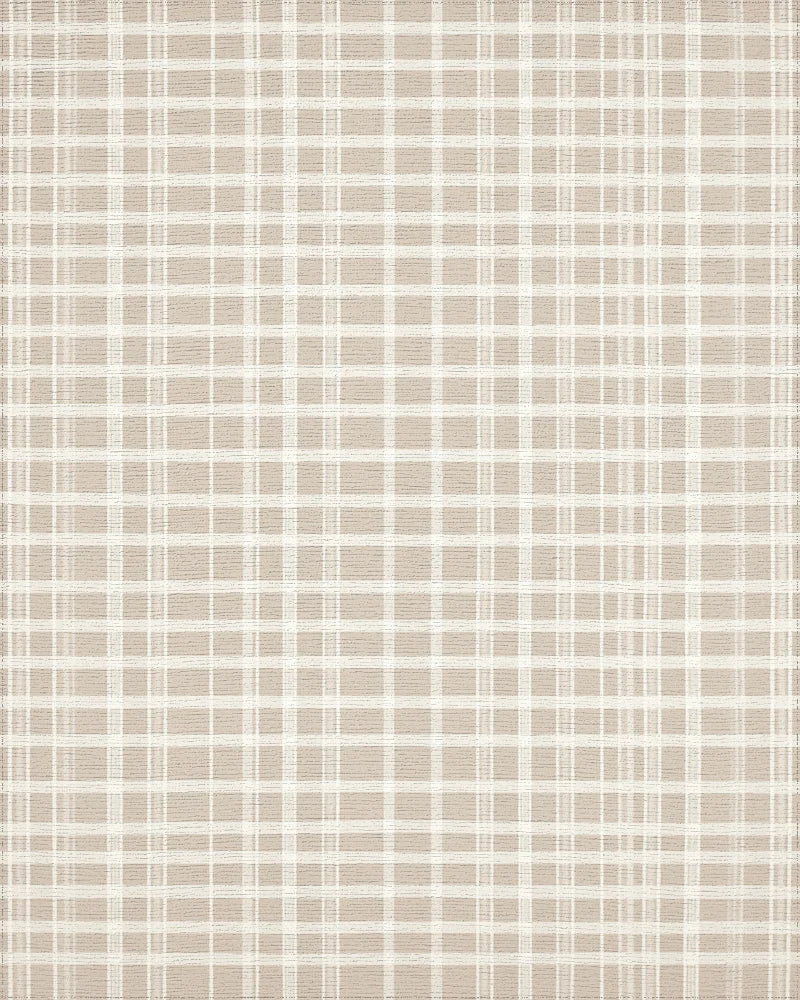 Neutral Tone Plaid Grid Rug - Cutout View