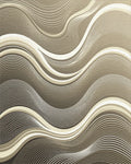 Neutral Tone Wave Abstract Rug - Cutout View