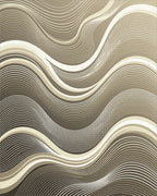 Neutral Tone Wave Abstract Rug - Cutout View