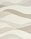 Neutral Toned Abstract Gradient Waves Rug - Cutout View