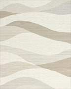 Neutral Toned Abstract Gradient Waves Rug - Cutout View