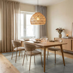 Neutral Toned Abstract Gradient Waves Rug - Dining Room View