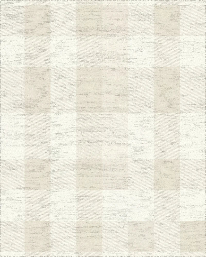 Neutral Toned Buffalo Check Plaid Rug - Cutout View