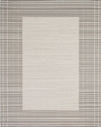 Neutral Toned Geometric Border Rug - Cutout View