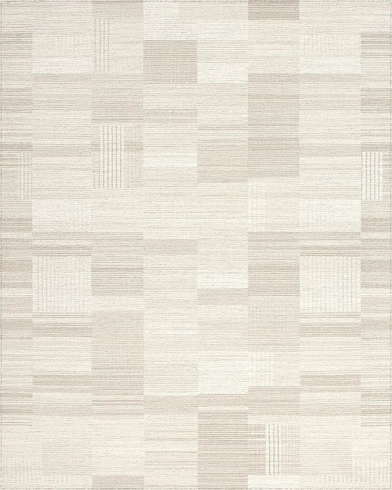 Neutral Tones Patchwork Geometric Weave Rug - Cutout View