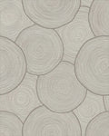 Neutral Wood Slice Circular Rug - Cutout View