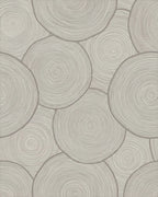Neutral Wood Slice Circular Rug - Cutout View
