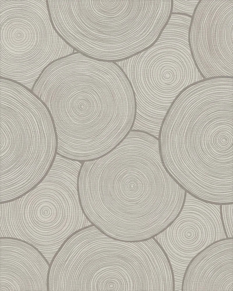 Neutral Wood Slice Circular Rug - Cutout View