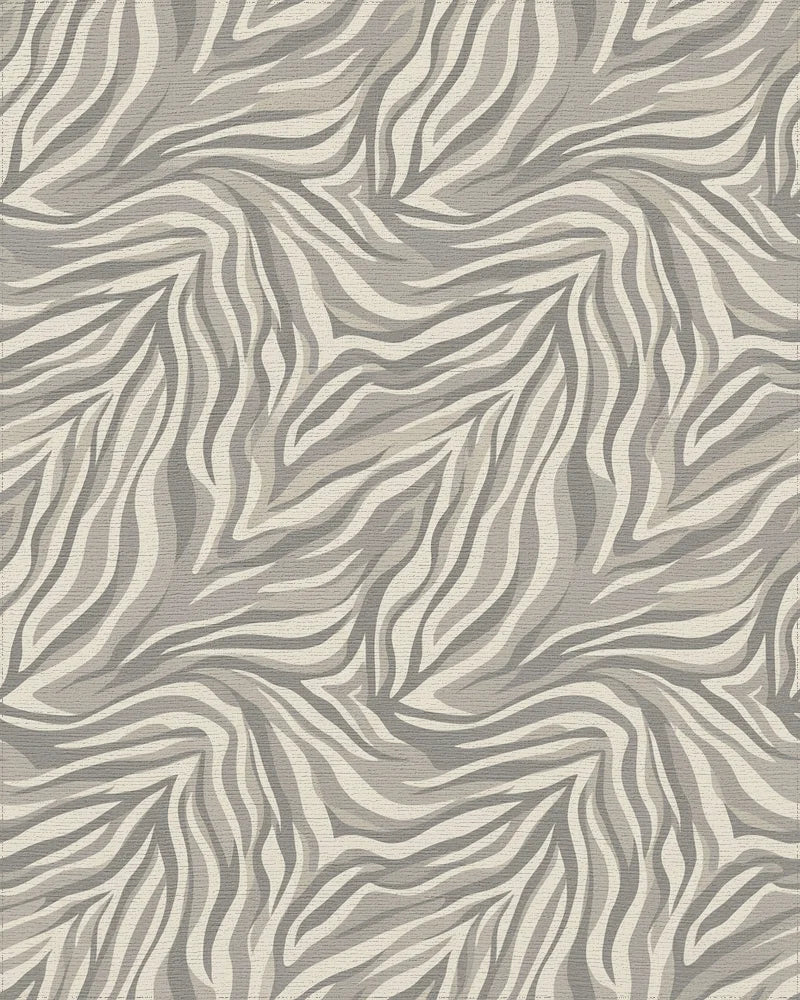 Neutral Zebra Stripe Swirl Rug - Cutout View