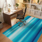 Ocean Blue Vertical Stripe Art Rug Office View