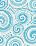 Ocean Swirl Blue Textured Rug - Cutout View