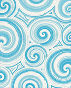 Ocean Swirl Blue Textured Rug - Cutout View