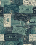 Ocean Voyages Stamps Collage Rug - Cutout View