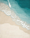 Ocean Waves Sandy Shore Design Rug - Cutout View