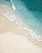 Ocean Waves Sandy Shore Design Rug - Cutout View