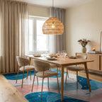 Ocean Waves Starfish Coral Rug - Dining Room View