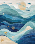 Ocean Waves Starfish Fish Sun Rug - Cutout View