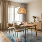 Oceanic Coral And Starfish Pattern Rug Dining Room View