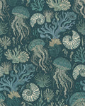 Oceanic Jellyfish Coral Nautilus Seascape Rug - Cutout View