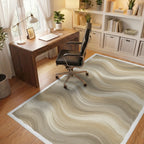 Beige Geometric Minimalist Rug - office