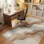Beige Minimalist Delicate Rug - office
