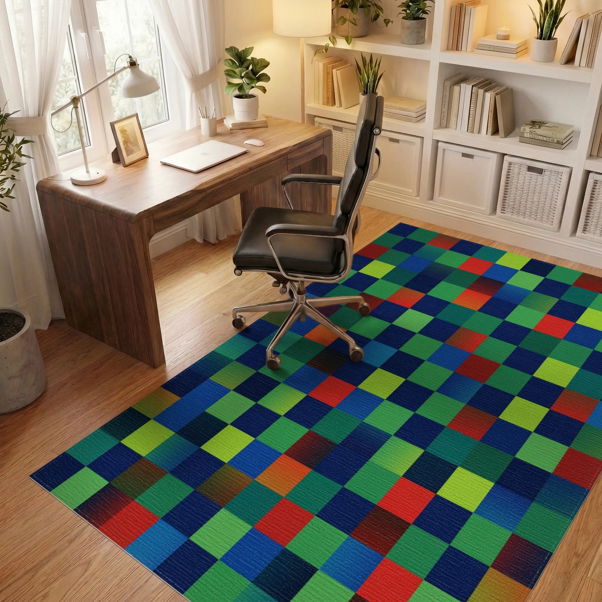 Navy Blue Forest Rug - office
