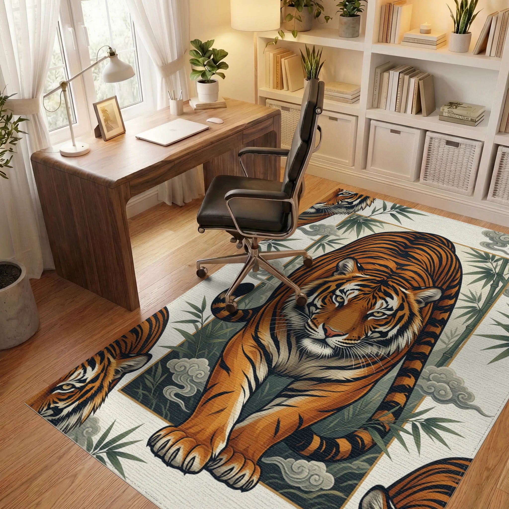 Majestic Tiger Ochre Area Rug - office