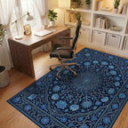 Persian Blue Geometric Rug - office